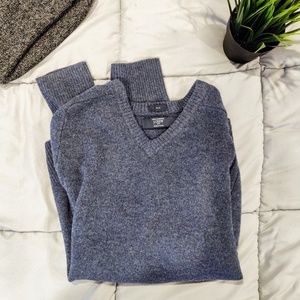 J. Crew Men's M Slim 100% Lambswool Navy V Sweater